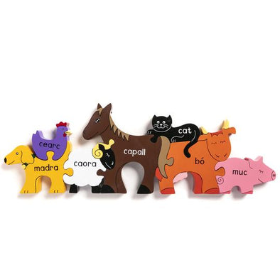 Alphabet Jigsaws Farm Animals Jigsaw as Gaeilge