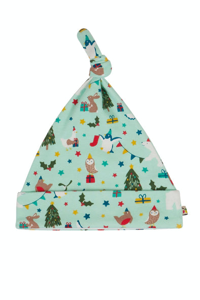Frugi Arctic Aqua Let's Party Lovely Knotted Hat