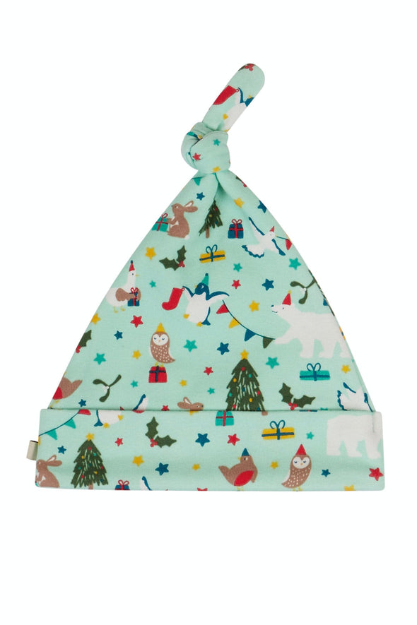 Frugi Arctic Aqua Let's Party Lovely Knotted Hat