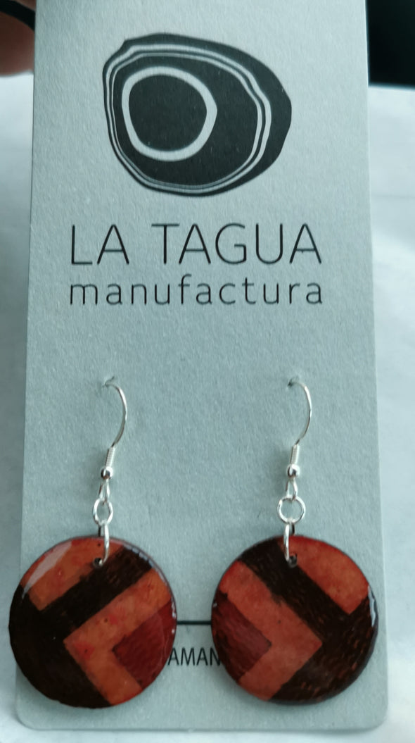 La Tagua Manufactura Cipacoaret Red Earrings