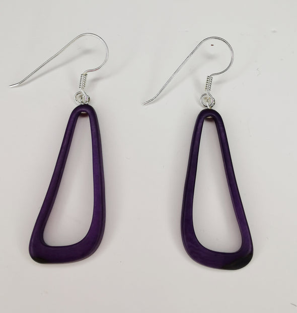 La Tagua Manufactura Tagua Celiret Purple Earrings