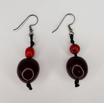 La Tagua Manufactura Red Boliret Earrings