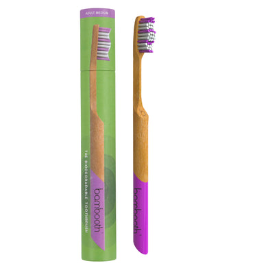 Bambooth Coral Pink Adult Medium Toothbrush