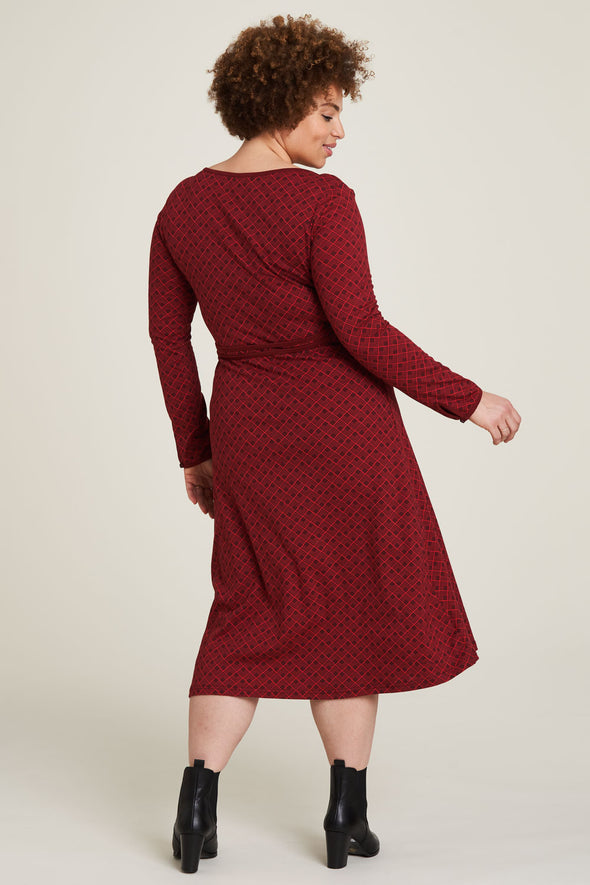 Tranquillo Red Geometric Jersey Dress