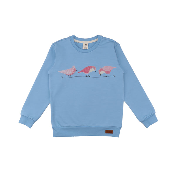Walkiddy Pinky Birds Single Print Sweatshirt