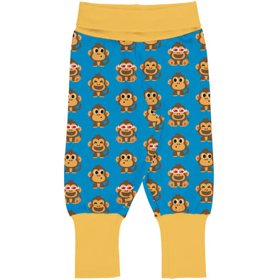 Maxomorra Party Monkey Cotton Rib Pants