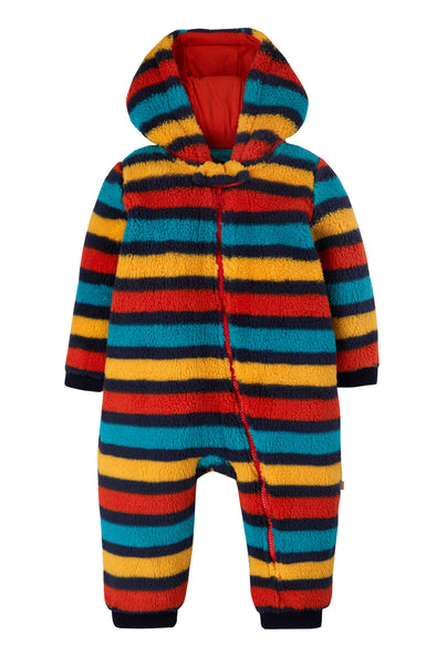 Frugi Rainbow Stripes Ted Fleece Snuggle Suit