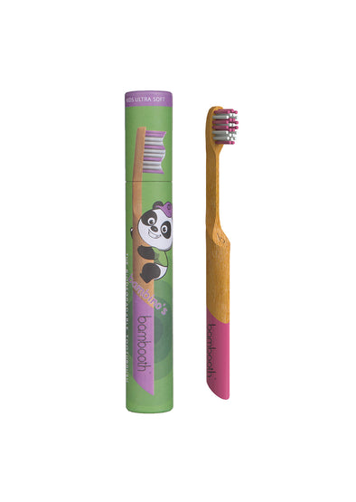 Bambooth Coral Pink Kids Bambino Toothbrush