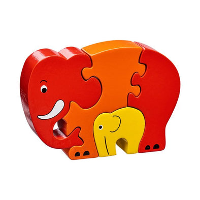 Lanka Kade Red Elephant and Baby Jigsaw