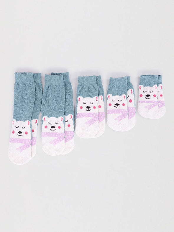 Thought Kids Eucalyptus Blue Fluffy Billie Socks