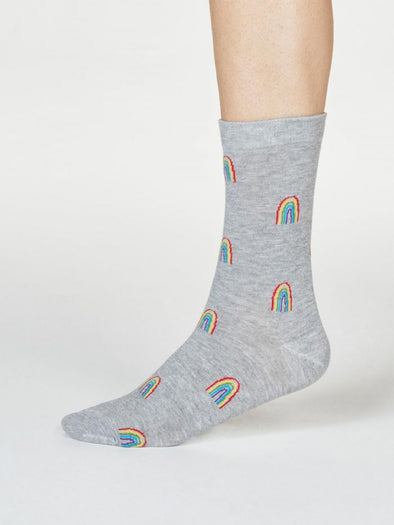 Thought Men's Rainbow Socks - Grey Marle