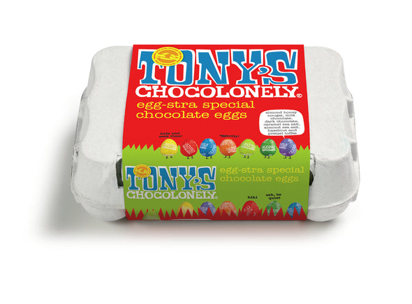 Tony's Chocolonely Mixed Mini Easter Eggs in an Egg Carton