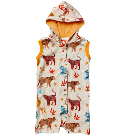 Curious Stories Tiger Hooded Summer Romper