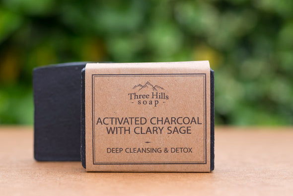 Three Hills Soap Activated Charcoal Soap With Clary Sage