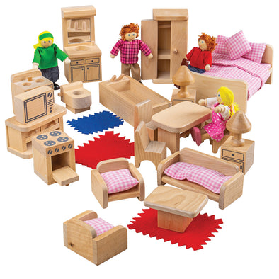 Bigjigs Doll Family and Furniture