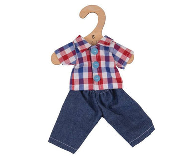 Bigjigs Checked shirt and Jeans for Small Doll
