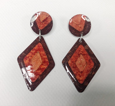 La Tagua Manufactura Kaliberet Red  Earrings