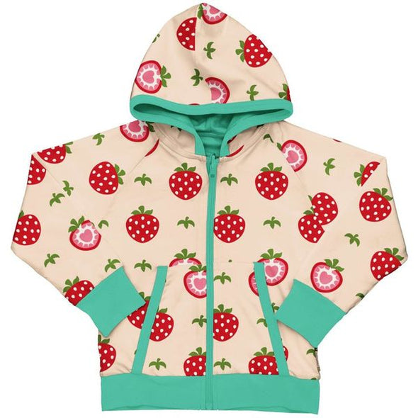 Maxomorra Strawberry Organic Cotton Reversible Zip Hoodie