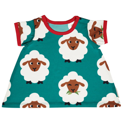 Maxomorra Farm Sheep Doll Short Sleeved Dress
