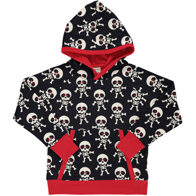 Maxomorra Scary Skeleton Double Layer Pullover Hoodie