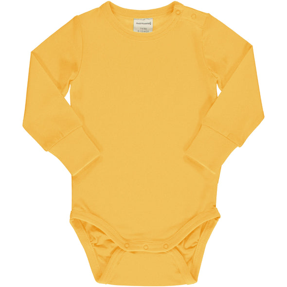 Maxomorra Yellow Sun Long Sleeved Bodysuit