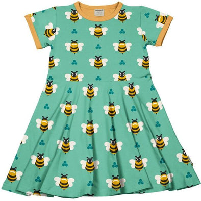 Maxomorra Bee Organic Cotton Short Sleeved Circle Dress