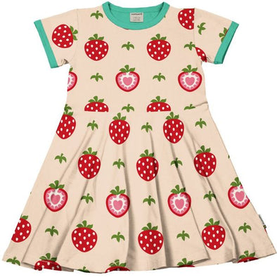 Maxomorra Strawberry Organic Cotton Short Sleeved Circle Dress