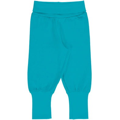 Maxomorra Turquoise Rib Pants