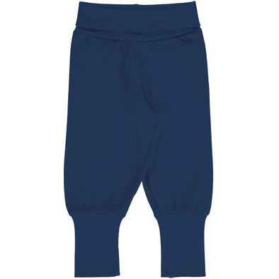 Maxomorra Navy Cotton Rib Pants