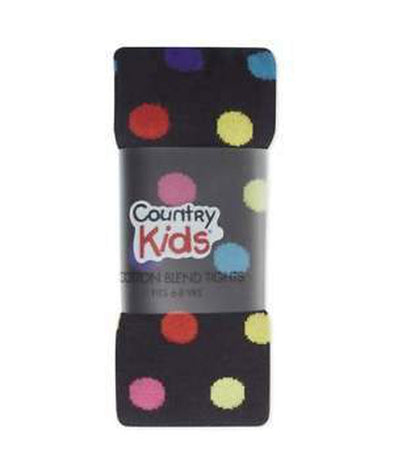 Country Kids Multi Dot Navy Tights