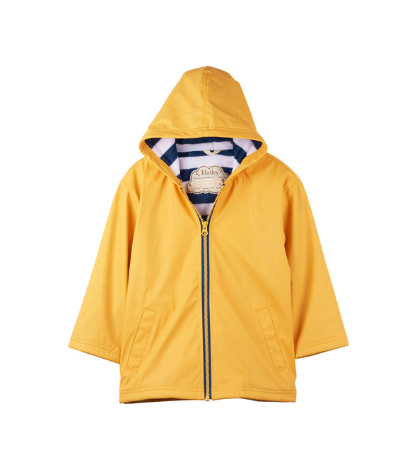 Hatley Yellow with Navy Stripe Lining Raincoat