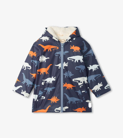 Hatley Dino Silhouettes Sherpa Lined Colour Changing Raincoat