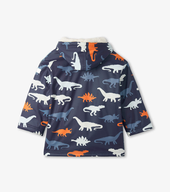 Hatley Dino Silhouettes Sherpa Lined Colour Changing Raincoat