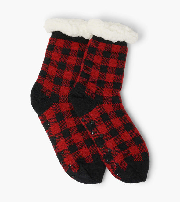 Little Blue House Buffalo Plaid Women's Sherpa Lined Cabin Socks