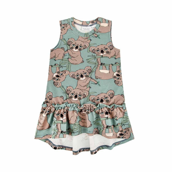 Dear Sophie Koala Sea Green Sleeveless Dress